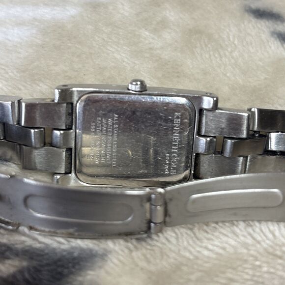 Vintage Kenneth Cole Silver-Tone Rectangle Face Women’s Dress Watch (Nonworking) - Picture 3 of 4